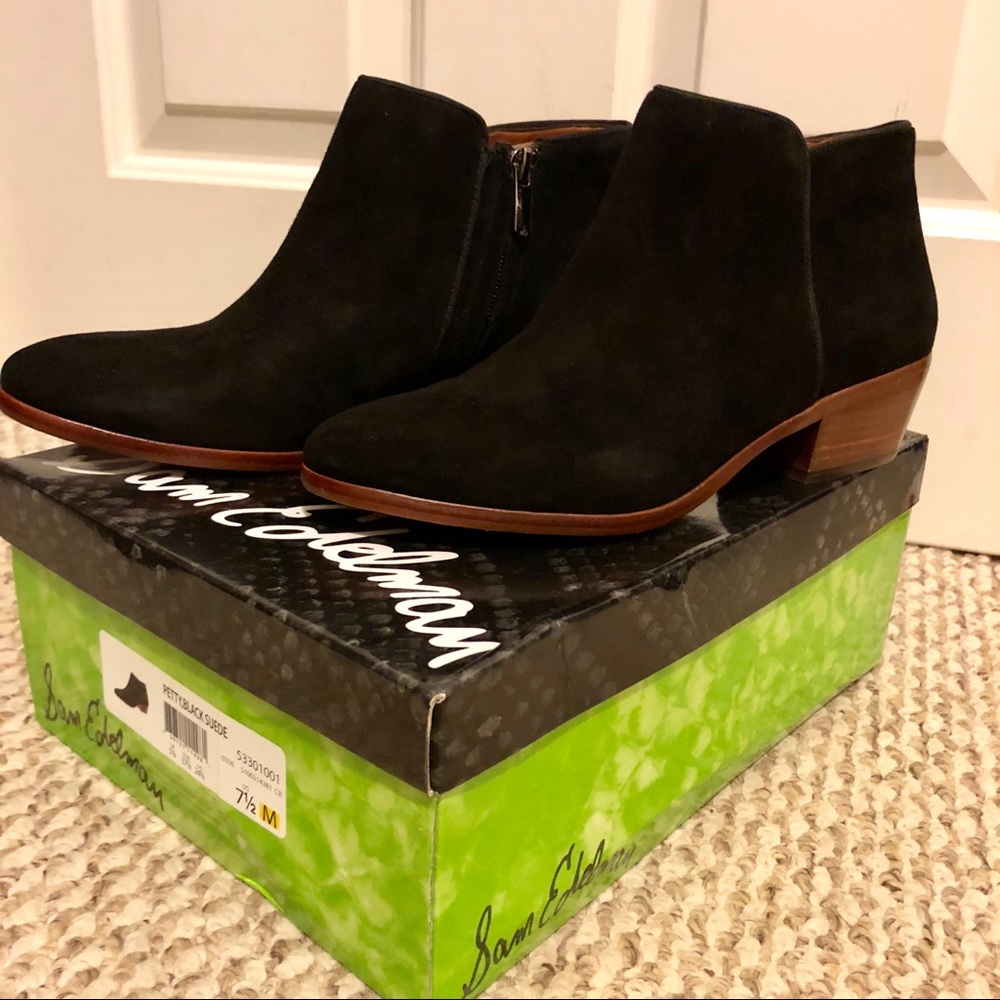 NEW Sam Edelman Petty Black Suede Booties